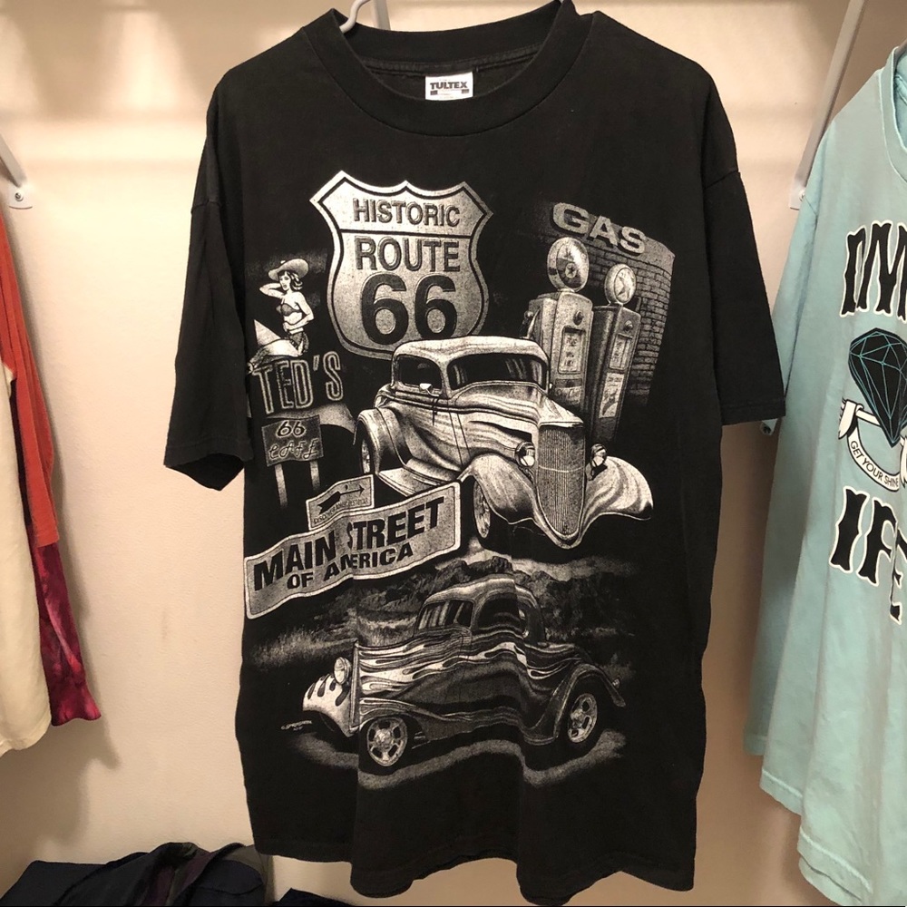 Vintage Route 66 legendary road graphic T